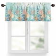 thumbnail image 1 of Summer Beach Valances for Windows Green Ocean Colorful Coral Shell Seaweed Starfish Valance Curtains Rod Pocket Bathroom Small Window Treatments for Kitchen Living Room Bedroom, 42"x12", 1 of 7