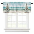 thumbnail image 1 of Summer Beach Valances for Windows Oil Painting Christmas Tree Rod Pocket Curtain Valance Window Treatment Short Curtains for Kitchen Living Room, 42"x12", 1 of 5
