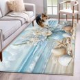 thumbnail image 1 of Summer Beach Washable Area Rugs 4'x6', Flower Vase Low Pile Throw Living Room Rug Non-Slip Sturdy Edge Binding Carpet for Indoor Entryway Bedside Kitchen, 1 of 9