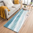 thumbnail image 1 of Summer Beach Washable Runner Rugs 2'x6', Abstract Gradient Green Ocean Waves Starfish Seashell Low Pile Throw Entryway Rug Non-Slip Sturdy Edge Binding Carpet for Indoor Bedside Entrance Bedside, 1 of 9