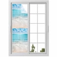 thumbnail image 1 of Summer Beach Window Privacy Film, Blue Coastal Ocean Seaside Nautical Static Cling UV Sun Blocking Heat Control Window Tint Day and Night, Non-Adhesive One Way Windows Privacy Cover 17.7''x78.7'', 1 of 7