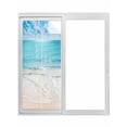 thumbnail image 1 of Summer Beach Window Privacy Film, Blue Coastal Ocean Seaside Nautical Static Cling UV Sun Blocking Tint Film Heat Control Windows Films for Bedroom Bathroom, Window Stickers 23.6"x59", 1 of 8