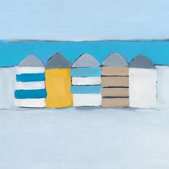 Summer Beach huts Canvas Art - Heidi Langridge (24 x 24)
