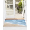 thumbnail image 1 of Summer Beaches Front Door Mat Gradient Navy Blue Ocean Casual Sea Coastal Welcome Doormat Indoor Outdoor Entrance Floor Mat Non-Slip Washable Runner Rug for Front Porch Decor 20x47 Inch, 1 of 6