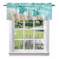 thumbnail image 1 of Summer Beaches Valance Curtain Gradient Green Ocean Sea Turtle Starfish Coastal Coral Window Valances Rod Pocket Short Curtains Window Treatments for Kitchen Bedroom Bathroom Laundry 60" x 14", 1 of 9