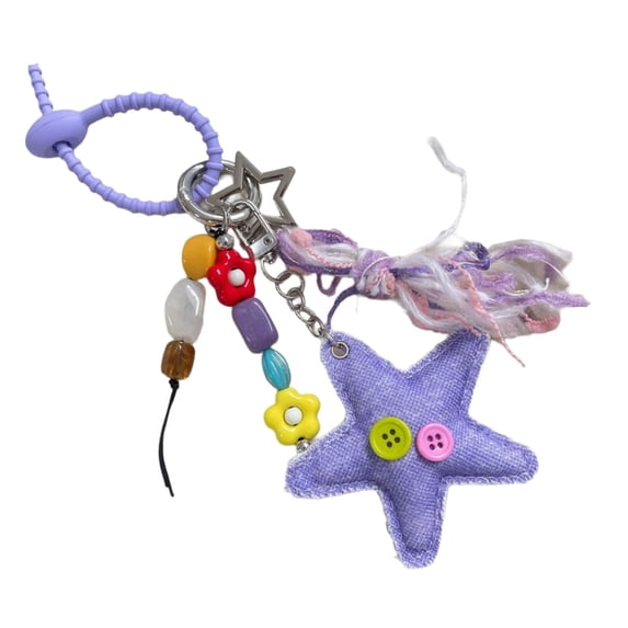 Summer Beaded Keychain Star Pendant Cute Bag Hanging Decoration Gift For Girls