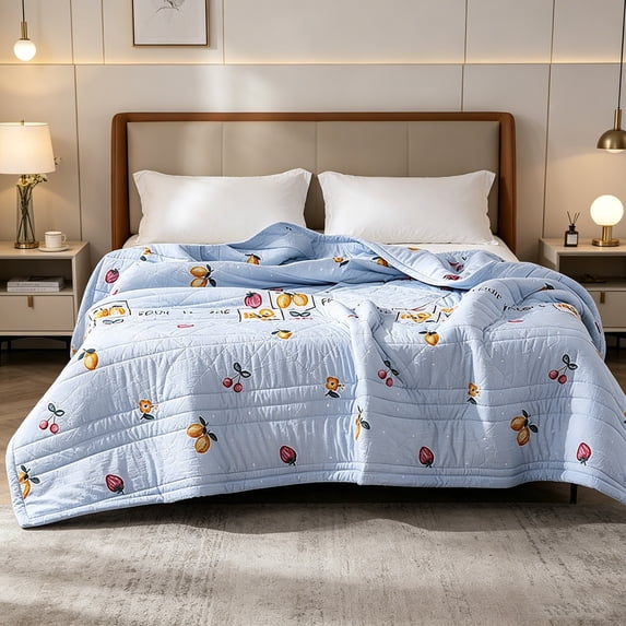Summer Bedding, Pure Cotton Fabric, Cool-feel Lightweight Comforter, Washable Thin Quilt For Multi-scene Use