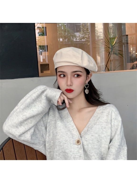 Summer Beret with Ribbon | Lightweight Hat for Women, Spring & Artistic Fashion Under 5$, Hontri Beret Women's Summer Thin Edition British Retro , Beige, One Size