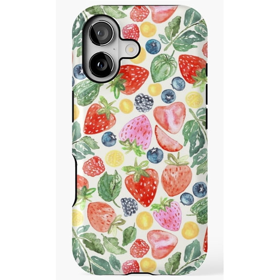 Summer Berries Vibrant Fruit Pattern Fresh Food Phone Case for iPhone 17 16 15 14 13 12 11 Pro Max