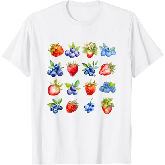 Summer Berry Harvest: Cute Strawberry & Blueberry Tee Men Women Girls Kids T-Shirt