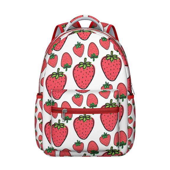 Summer Berry Waterproof Backpack - Stylish Lightweight Student Bookbag with Breathable Mesh & Durable Design for Commuters