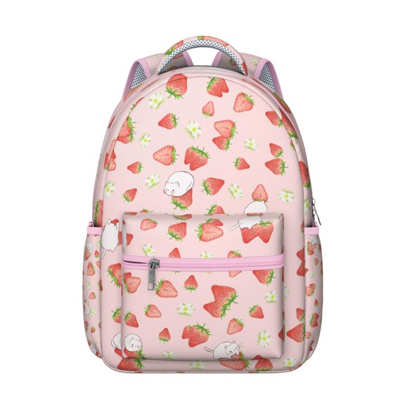 Summer Berry Waterproof Backpack - Stylish Lightweight Student Bookbag with Breathable Mesh & Durable Design for Commuters