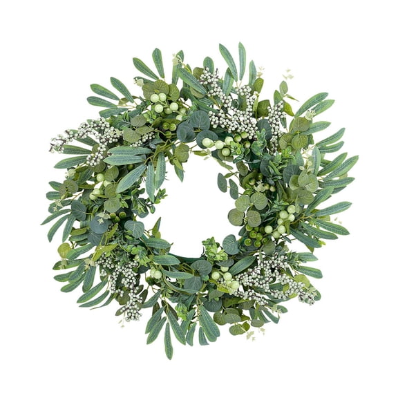 Summer Berry Wreath Festival Rattan Circle Door Hanging - Creative Leaf Rattan Decorative Pendant, for Summer