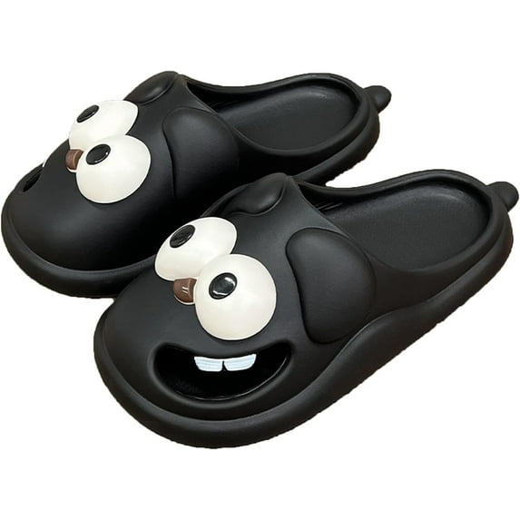 Summer Big Eye Dog Slippers Unisex Cute Cartoon Comfy Slippers Indoor Bathroom Comfy Flat Slide Shoes