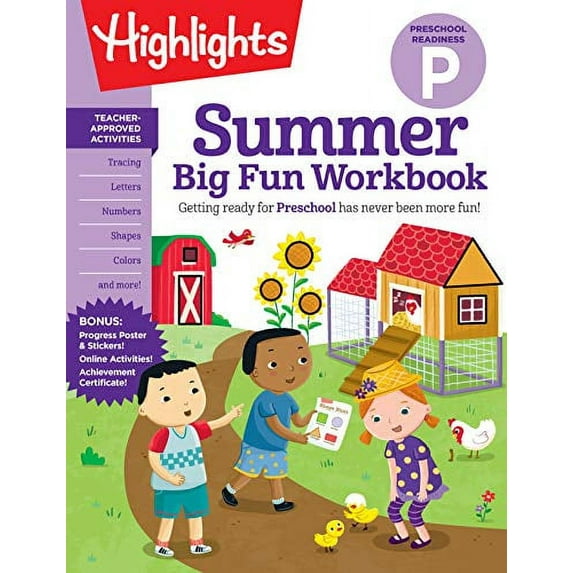 Pre-Owned Summer Big Fun Workbook Preschool Readiness: Summer Preschool Learning Activity Book with Letter Tracing, Writing Practice and More for Kids Ages 3-5 (Paperback) 1644723018 9781644723012