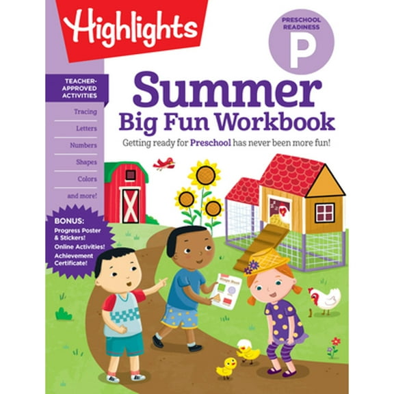 Pre-Owned Summer Big Fun Workbook Preschool Readiness: Summer Preschool Learning Activity Book with Letter Tracing, Writing Practice and More for Kids Ages 3-5 (Paperback) 1644723018 9781644723012