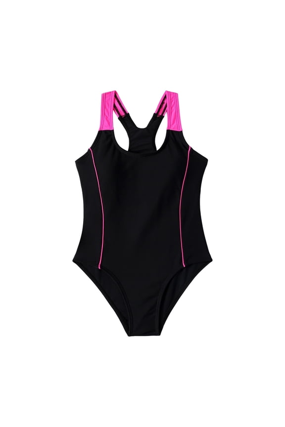 Summer Big Kids Girls' Swimsuit Solid Beach Sports Thin Straps Kids Bathing Suits Thin Straps,Size 8-9 Years