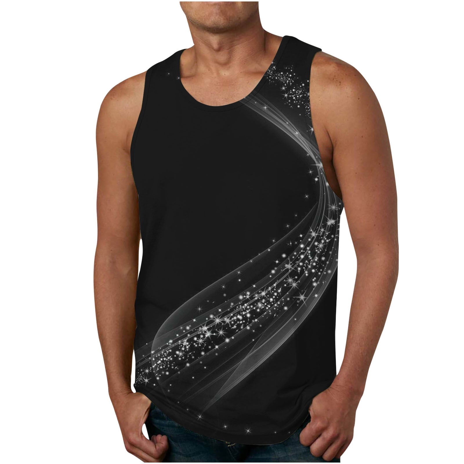 Summer Big and Tall Men's 3D Printed Tank Tops Novelty Funky Sleeveless ...