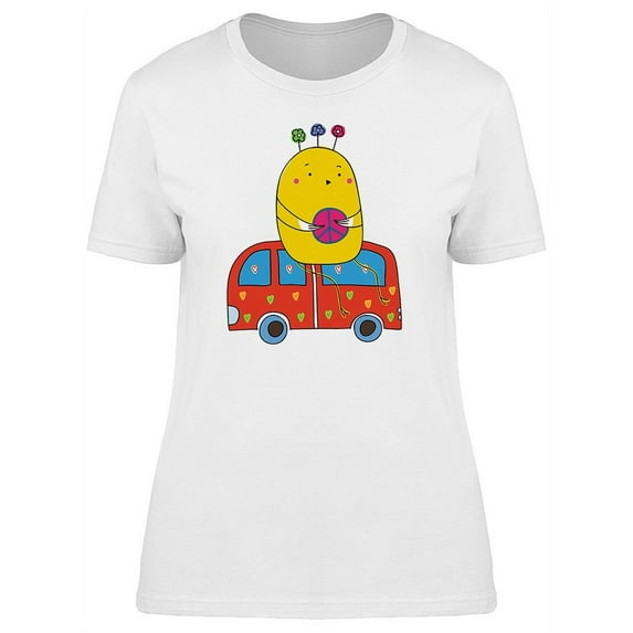 Summer Birdie-Hippie On A Combi T-Shirt Women -Image by Shutterstock, Female Medium