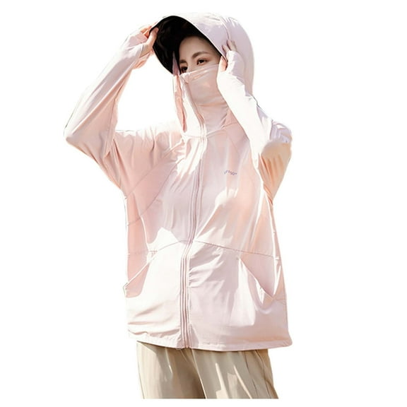 Summer Black Brim Sun Jacket for Women UPF 50+ Breathable Ice Silk Sun Shield Lightweight Comfortable Outdoor