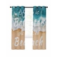 thumbnail image 1 of Summer Blackout Curtains for Bedroom Living Room, Life Is Better At The Blue Beach Beach Ocean 54 In Long Thermal Insulated Room Darkening Drapes Grommet Window Treatments, 42 x 54 In, 1 of 9