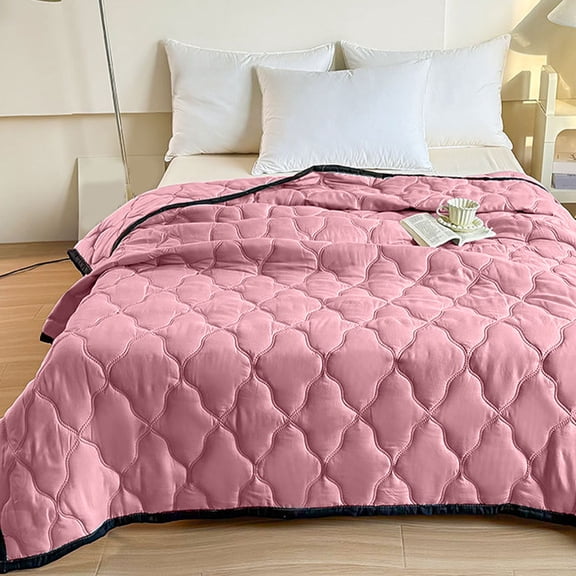 Summer Blanket, Summer Air Conditioning Quilt Cool Feeling Ice Silk Summer Quilt Thin Ice Cream Quilt Washable Washable, Women Gifts, 59x78in