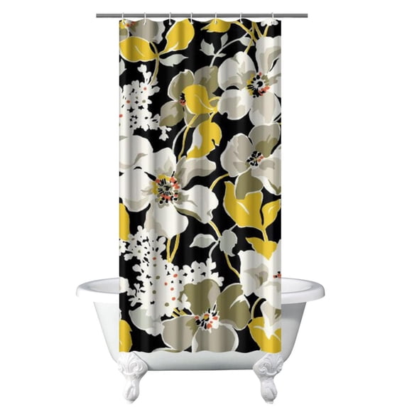 Summer Bloom Floral Curtain – Watercolor Botanical Print Adds Life to Bright, Cheerful Bathroom Design
