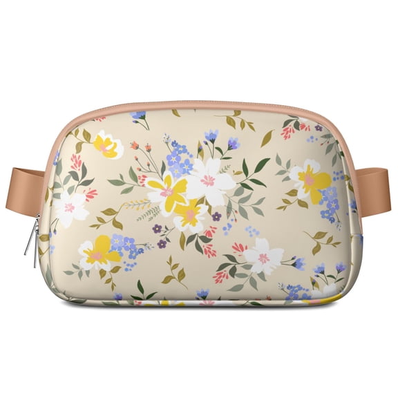 Summer Blossom Waist Bag - Vibrant Tropical Flower Fanny Pack Hands-Free Lightweight