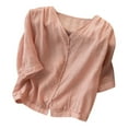 thumbnail image 1 of Summer Blouses for Women 2024 Trendy,Women's Plus Size Cotton Linen Casual Loose Tunic Top Breathable & Comfortable Boho Blouse,Shirts for Women(Size:L), 1 of 5