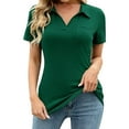 thumbnail image 1 of Summer Blouses for Women Dressy Casual Shirts Collared Work Tops Short Sleeve Business Casual Dressy Blouses Summer Tops with Pocket Women's Tops on Clearance, 1 of 4