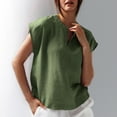 thumbnail image 1 of Summer Blouses Short Sleeve Shirts for Women T Shirts for Women Trendy Boho Solid Color T Shirts Shirts for Curvy Women, 1 of 6