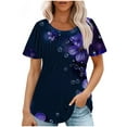 thumbnail image 1 of Summer Blouses for Women 2025 Plus Size Drop Shoulder Longline Womens Summer Tops 2022 Casual Dressy Short Sleeve Hide Belly Tunic 2025 Summer, 1 of 5