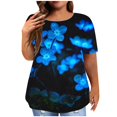 thumbnail image 1 of Summer Blouses for Women 2025 Plus Size Solid Color Tshirts Women Fashion Tops Summer Frilly Buy Again My Orders, 1 of 3