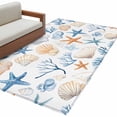 thumbnail image 1 of Summer Blue Area&nbsp;Rug 2.7x5ft Starfish Orange Seashell Coral Ocean Non-Slip&nbsp;Washable Square&nbsp;Rugs Soft Felt Indoor Floor Mat for Bedroom Kitchen Living Room Bathroom, 1 of 9