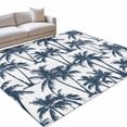 thumbnail image 1 of Summer Blue Palms Rectangle Rug 9'x12' Nautical Coastal Boho Beach Watercolor Dark Blue Tree Washable Area Rugs for Living Room Bedroom Entryway Non Slip&nbsp; Entrance Door Mat Indoor Floor Carpet, 1 of 9