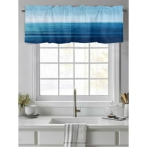 Summer Blue Sea Ocean Valances for Windows,Kitchen Valance Rod Pocket Short Curtain,Tranquility Minimalist Style Valance Curtain Window Valances for Bedroom Living Room 54"x18"