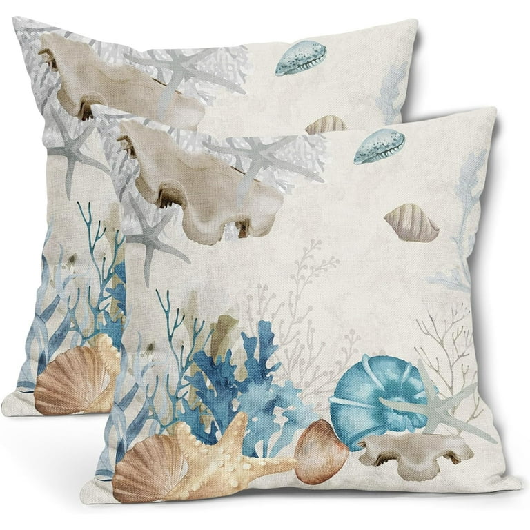 Set Of 2 Sea Shine Summer Throw Pillow Covers Set Of 2 Sea Shine Summer Throw Pillow Covers
