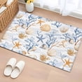 thumbnail image 1 of Summer Blue Washable Small Entryway Area Rugs 2'x3', Yellow Coral Shell Starfish Ocean Marine Life Low Pile Throw Rug Non-Slip Sturdy Edge Binding Carpet for Front Door Floor Room Entry, 1 of 9