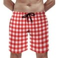 thumbnail image 1 of Summer Board Shorts Check Print Running Modern Checkerboard Board Short Pants Casual Quick Drying Sw, 1 of 6
