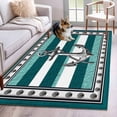 thumbnail image 1 of Summer Boat Anchor Area Rugs 4x6 ft Nautical Ocean Shells Anchor Teal White Stripe Washable Rug Non Slip Indoor Carpet Absorbent Floor Mat for Living Room Bedroom Dining Room, 1 of 9