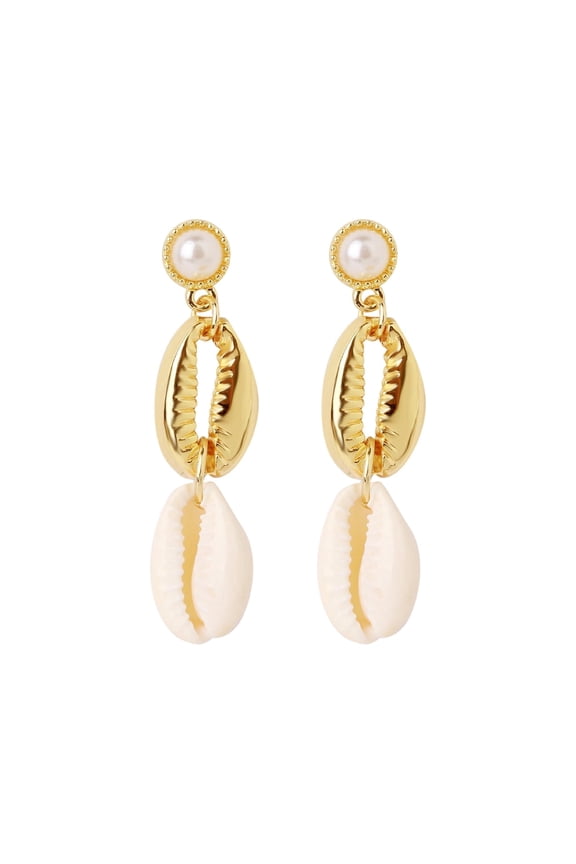 Summer Bohemia Seashell Pearl Stud Earrings for Beach Oceaninspired Accessories – Earrings
