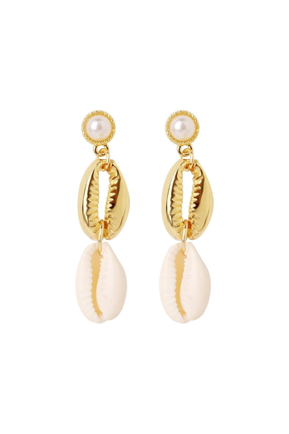 Product Category Earrings – Summer Bohemia Seashell Pearl Stud Earrings for Beach Ocean Accessories Elegant Boho Jewelry for Everyday Wear