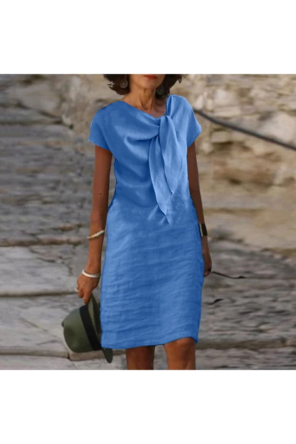 Summer Bohemian Style Blouse Long Skirt For Women Casual V Neck A Line Layered Ruffled Ankle Length Dress Cute Womens Summer Dresses Womens Midi Dress Dresses Knee Length Dresses for Women Mini Dress