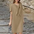 thumbnail image 1 of Summer Bohemian Style Blouse Long Skirt For Women Casual V Neck A Line Layered Ruffled Ankle Length Dress Summer Dresses plus Size Straight Fit Dress High Neck Midi Dress Short Tunic Dresses for Women, 1 of 4