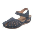 thumbnail image 1 of Summer Bohemian Wedges Women Closed Toe Ankle Strap Beach Platform Sandals, 1 of 8
