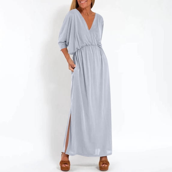 Summer Boho Dresses For Women 2026 Casual Sleeveless Back Solid Color Tank Dress Summer Fashion Outfits — Gray∣2XL