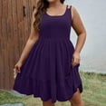 thumbnail image 1 of Summer Boho Dresses For Women 2026 Loose Solid Color Sleeveless Mid-length Tank Dress Summer Fashion Outfits — Purple∣2XL, 1 of 7