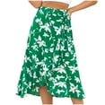 thumbnail image 1 of Summer Boho Skirts Women High Waist Floral Print Pleated Maxi Skirt Casual Flowy Swing A Line Irregular Beach Skirts, 1 of 7