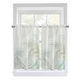 thumbnail image 1 of Summer Botanical 2 Panel Kitchen Curtains for Windows, Green Tropical Palm Leaves Watercolor Bathroom Privacy Curtain, Home Décor Window Treatment for Bedroom/Living Room 55"x45", 1 of 6