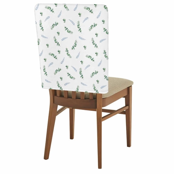 Summer Botanical Chair Covers Set of 6 Watercolor Eucalyptus Leaves Rustic Farmhouse Chair Back Covers Stretch Removable Washable Slipcovers Protector for Dining Room Kitchen Party Decor